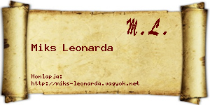 Miks Leonarda névjegykártya
